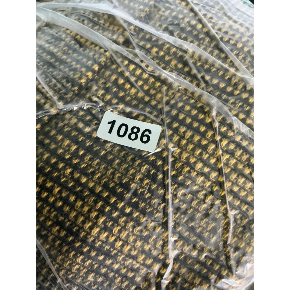 H&M A-Line Dress Womens L Mustard Black Excellent Textured Knit Zipper Pockets